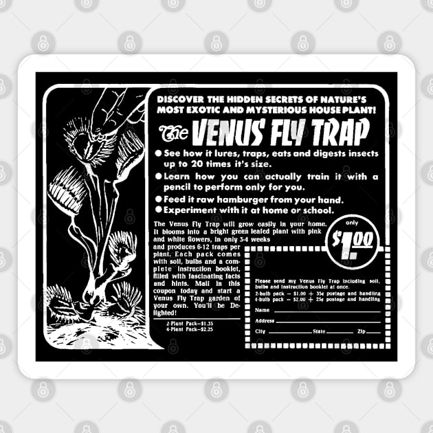 Venus Flytrap (with white print) T-Shirt Magnet by MarbitMonster